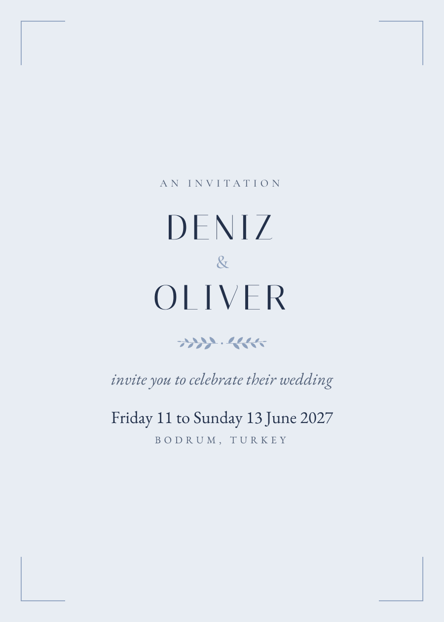 Riviera, in dusk: Deniz and Oliver, Friday 11 to Sunday 13 June 2027, Bodrum, Turkey.